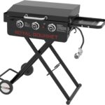 Royal Gourmet PD3001 3-Burner Propane Gas Griddle with Collapsible Stand, 23-Inch Portable Griddle with Side Table & 314 Sq. In. Cooking Area for Camping, Tailgating, Backyard & Patio, Black
