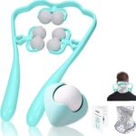Neck Massager& Massage Ball Set, Neck Massager for Pain Relief deep Tissue, Handheld Neck and Back Massager Body Foot Roller
