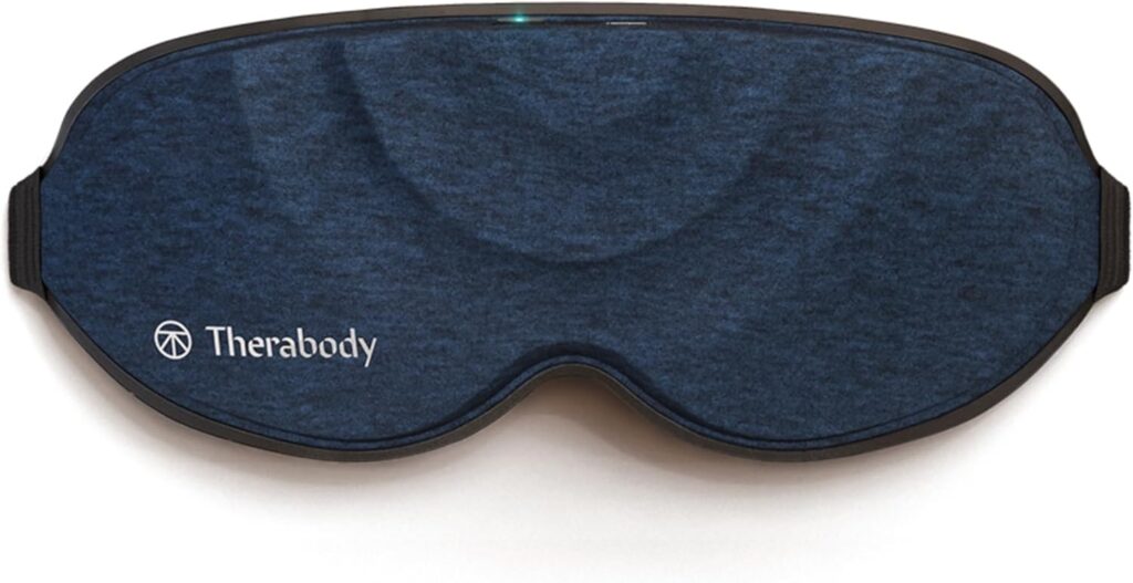TheraGun Therabody Sleep Mask Ultra-Comfortable, 100% Blackout Sleep Eye Mask with Gentle Eye Massager Vibration for Stress Relief, Headache Relief & Self Care – Facial Massager for Women & Men