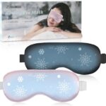 Cooling Eye Mask for Sleeping Migraine Headache Relief Mask Gel Cold Compress Eye Face Ice Pack for Eyestrain Dark Circles and Puffiness Relaxation Gifts for Women Men Silk Reusable-2 Pack