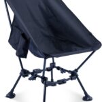 iClimb Two-Heights Light Compact Comfortable Camping Folding Beach Chair with Anti-Sinking Large Feet and Carry Bag