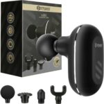 Mini Massage Gun, Deep Tissue Massager Gun, Portable Percussion Small Muscle Massager Gun, Quiet Massager, USB Charging, with 4 Different Massage Accessories, for Full Body Recovery- Black