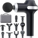 UMAY Massage Gun, Percussion Muscle Massage Gun Deep Tissue, Whole Body Massager Gun for Athletes for Pain Relief, Handheld Relaxation Portable Electric Muscle Massager with 10 Attachments