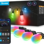 Govee Smart Outdoor String Lights H7021, RGBIC Warm White 96ft (2 Ropes of 48ft) LED Bulbs for Outdoor Decorations, WiFi Patio Lights Work with Alexa, Google, APP Control, IP65 Waterproof