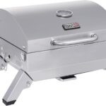 Royal Gourmet GT1001 Stainless Steel Portable Grill, 10000 BTU BBQ Tabletop Gas Grill with Folding Legs and Lockable Lid, Outdoor Camping, Deck and Tailgating, Silver