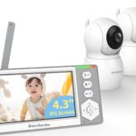 Baby Monitor with 2 Cameras Standby for 26-Hour Battery, Remote Control 4.3” IPS Video Baby Monitor No WiFi Up to 1000ft Range, ECO, Night Vision, Temperature, 2-Way Talk, 8 Lullabies