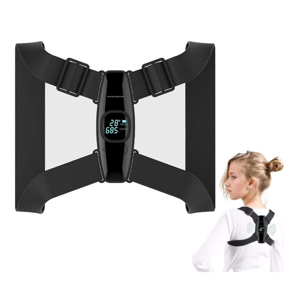 Upgraded Smart Posture Corrector Adjustable Posture Correction Angle with Vibration Posture Reminder Correct Hunchback Posture Correction Back Posture Monitor Hunchback Smart Corrector