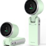 Portable Handheld Turbo Fan, 5 Gear Wind, Battery Operated, Up to 12 Working Hours, 3 IN 1 Hand Fan with Air Turbo Tech Cooling Fans for Outdoor Activities, Travel, Beach (Green)