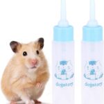 Jeanoko 2PCS 30ML Baby Bottle Feeder for Hamsters Super Small Hedgehog Squirrel Chinchilla Pet Newborn Hamster Nurser Puppy Kittens Nursing Feeding Water Milk(Heaven Blue)