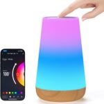 Smart Table Lamp, Dimmable Nursery Night Light with App/Voice Control Compatible with Alexa, Led Desk Lamp with 32 Modes 2700-6500k & Music Sync, Bedside Lamp for Kids with Timer
