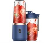 Portable Mini Blender, USB Rechargeable 300ML Personal Blender for Shakes and Smoothies, Single-Serve Blender for Traveling, Single-Serve Blender with Stainless Steel Blades (PINK)