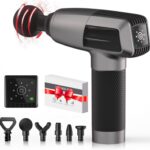 Fathers Day for Dad Husband Gifts,Massage Gun Deep Tissue – Percussion Electric Muscle Massager with 8 Speeds & 6 Heads(Gray)