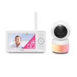 VTech Video Baby Monitor with Camera and Audio, 5″ HD LCD Screen, Pan-Tilt-Zoom, 2-Way Talk, VOX Mode, Night Lights, Lullabies, Soothing Sounds, Temperature sensor, Long Range, No WiFi: VM5263 (White)