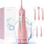 Water Flosser Teeth Pick: Rechargeable Cordless Oral Irrigator 300ML Portable Water Flosser for Braces IPX7 Waterproof Electric Waterflosser for Teeth Cleaning C101 Pink