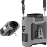 Socool 10000mAh Portable Waist Fan Clip on Wearable Belt Personal Fan Rechargeable Battery operated With 5 Speeds & Flashlight Neck Hands-Free 40H Cooling For Outdoor Camping Travel (Gray）