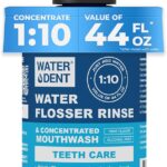 | Water Flosser Rinse, IRRIGANT, Concentrate Mouthwash | When dilluted1:10 = 44 fl.oz, Travel Size, Add to Oral irrigator, Mint Flavor, Alcohol & Fluoride Free. Made in USA | 4 fl.oz