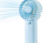 AAA Battery Powered on Fan Small Portable Battery Powered Fans with 1Speeds, 5” Quiet Personal Fan for Bed, Camping, Outdoor,Wireless Desk Fan，No battery configured (blue)