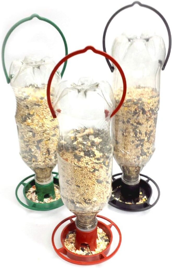 Gadjit Soda Bottle Bird Feeder – 3 Pack | Turn Soda Bottles into Eco-Friendly Wild Bird Seed Feeders | Fun DIY for Kids, Scouts, Clubs, Grandparents | Promotes Recycling & Reuse (Assorted)