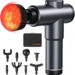 Massage Gun – Deep Tissue Muscle Massager for Pain Relief & Recovery, Massage Gun with Heat, 9 Massage Heads, Carrying Case, Handheld Electric Percussion Massager,