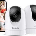 2K Indoor Security Camera-Baby Monitor with 2.4G WiFi Camera and Audio, Siren/Night Vision for Home/Pet/Nanny/Cat, 24/7 SD Card Storage, Cloud (Optional), Compatible with Alexa & Google Home, D1 2P