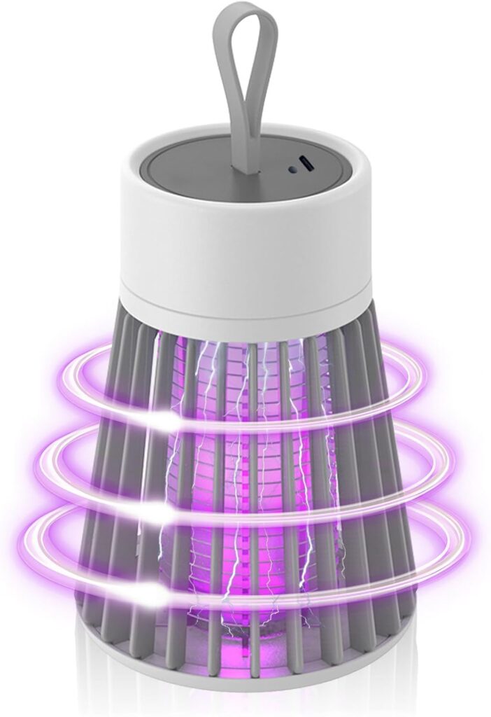 Rechargeable Hanging Mosquito Killer Lamp – Portable UV Insect Trap for Indoor/Outdoor, USB-Powered with Grid for Camping, Bedroom, Patio