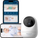 Babysense FullPeek 3MP Video Baby Monitor, WiFi Security Camera with Auto Tracking, Intelligent Motion & Sound Detection, Night Vision, Private Hidden Lens Mode, Supports SD Card