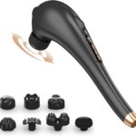 Back Massager for Pain Relief, Portable Cordless Massager with Type-C Charging, Deep Tissue Back Massage Machine, Hand Held Massage Tool, Body Relaxation Handheld, Rechargeable