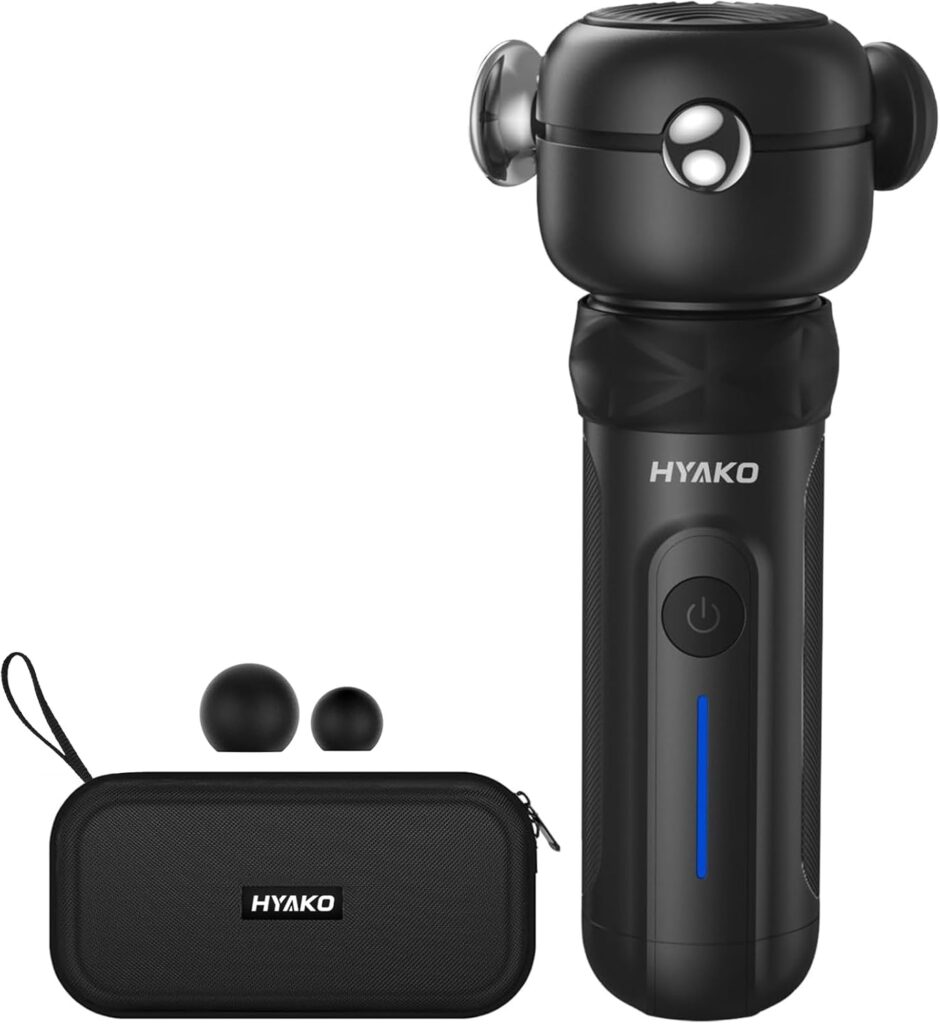 HYAKO SE Muscle Therapy Massage Gun – Deep Tissue Vibration Massager, Non-Invasive Design for Full-Body Care, Pain Relief for Back, Neck, Leg, Shoulder – Gifts for Men and Women (Black)