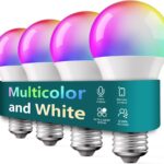 TREATLIFE Smart Light Bulbs 4 Pack, UL Certified 2.4GHz Color Changing Light Bulb, Works with Alexa Google Home, A19 E26 Dimmable LED Light Bulb 9W 800 Lumen for Party Decoration, Smart Home Lighting