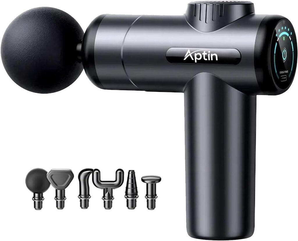 Portable Deep Tissue Muscle Massage Gun – 99-Speed Handheld Percussion Massager with LCD Display, Quiet Motor, 6 Heads & Carrying Case – Rechargeable Body Relaxation Tool for Active Lifestyles