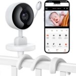 Baby Monitor with Camera and Audio, 2K WiFi Indoor Video Baby Camera with Mount, Motion & Cry Detection, Temp & Humidity Sensor, Night Vision, 2 Way Audio, 4 Lullabies, APP Control