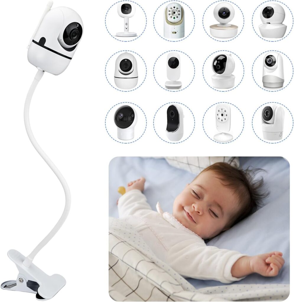 Flexible Baby Monitor Clip Mount Compatible with Infant Optics DXR-8 Pro, Nanit Pro, Owlet, Eufy, HelloBaby, Motorola, Vtimes, Arenti, VTech, Babysense and Other Baby Camera with 1/4 Screw Hole