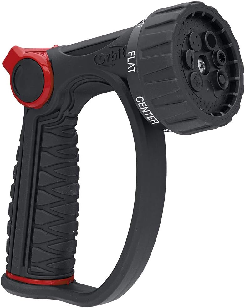Orbit 58993 7-Pattern Watering Nozzle with Thumb Control, Black