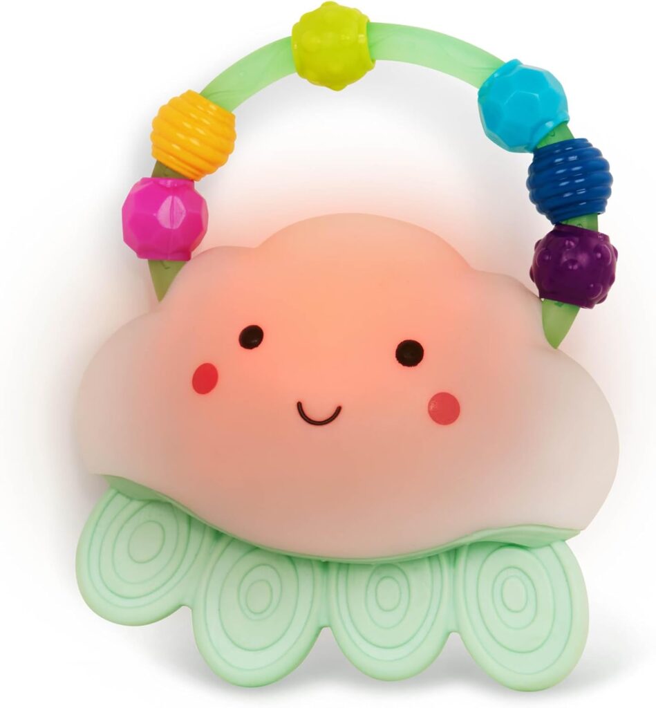B. toys – Baby Light – Up Cloud Rattle – Rain – Glow Squeeze – Sensory Development & Comfort – Teething Rattle Toys for Babies 3+ Years Months