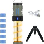 Buzz Defense Portable, Rechargeable Flashlight&Lantern Camping Lights with Dual-Heating,Magnetic Design, Buzz Repel Lantern Light for Patio Camping, 6 Refills