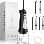 Water Flosser for Teeth 300ML Cordless,Portable Water Dental Floss Pick IPX7 Waterproof 5 Modes & 6 Jet Tips Noise