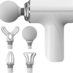 Mini Massage Gun Deep Tissue, Electric Muscle Back Massage Gun, Small Travel Handheld Massagers, Neck Massager for Pain Relief, Care Gifts for Mom/Dad/Men/Women, White