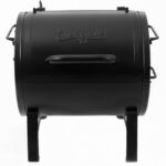Char-Griller® Portable Charcoal Grill and Side Fire Box Attachment for Texas-Style Offset Smoking Methods with 250 Cooking Square Inches in Black, Model E82424
