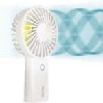 JISULIFE Handheld Fan [20H Max Cooling Time] 4000mAh USB Rechargeable, Battery Operated Portable Fan with 3 Speeds for Travel/Makeup/Office-White
