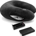 Hooshing Neck Pillow Massager Vibrating Black for Pain Relief Therapy Support Shoulder Fatigue in Car Home and Office