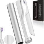 Electric Toothbrush, Portable Travel Sonic Toothbrush with Protective Case USB-C Rechargeable, Neutral Comfort Bristles, Waterproof, Smart Timer, Compact for Daily Use (Pearl White)