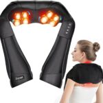 Joyset Shiatsu Neck and Back Massager with Heat,Electric Shoulder Massager for Pain Relief Deep Tissue,3D Kneading Massage with Cloth Cover Easy to Clean Best Gift for Men Women Parents