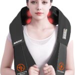 AMZPONY® Cordless Neck Massager for Pain Relief Deep Tissue, Rechargeable Shiatsu Neck and Back Massager with Heat Kneading Shoulder Massage for Body Muscle Pain Relief,Gifts for Dad Mom Friends