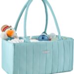 Clearworld Diaper Caddy Organizer, Nursery Storage Basket, Gift for Baby Shower, Car Organizer, Storage for Diapers and Newborn Essentials, Pale Green