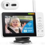 Wireless Baby Car Camera for Newborn Essentials with Auto Night Vision, HD 1080P Car Baby Monitor with 4X Zoom, Easy Install 360° Rotatable Rear Facing Carseat Mirrors