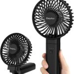 EasyAcc Personal Fans Portable Rechargeable, Washable Guard + Powerful + 180°Foldable + Professional ODM Fan + Durable, 4 Speeds Portable Cooling Fan for Travel Outdoor Office