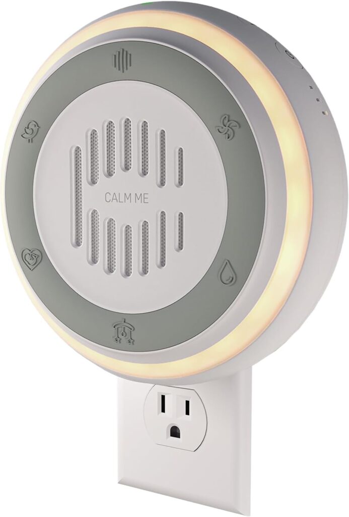 Wall Plug in White Noise Sound Machine for Office Privacy & Noise Canceling, White Noise Machine for Sleeping Adults & Baby, Therapy Noise Blocker with 20 Soothing Sounds & Nightlight by Calm Me.