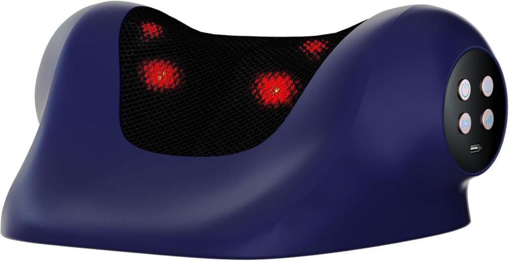 Sunegg Neck Traction Device,Portable Neck Stretcher with Heat,3 Adjustable Modes Cervical Traction Device Suitable for Pain Relief and Muscle Relaxation Spinal Correction (Blue)