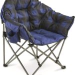 Guide Gear Club Camping Chair, Oversized, Portable, Folding with Padded Seats, 500-lb. Capacity Blue Plaid