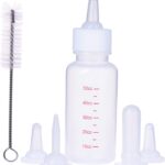 DoubleWood Pet Nursing Bottle Kits Nursing Bottle Kits Replacement Nipple Cat Feeding Bottle for Newborn Kittens, Puppies, Rabbits, Small Animals